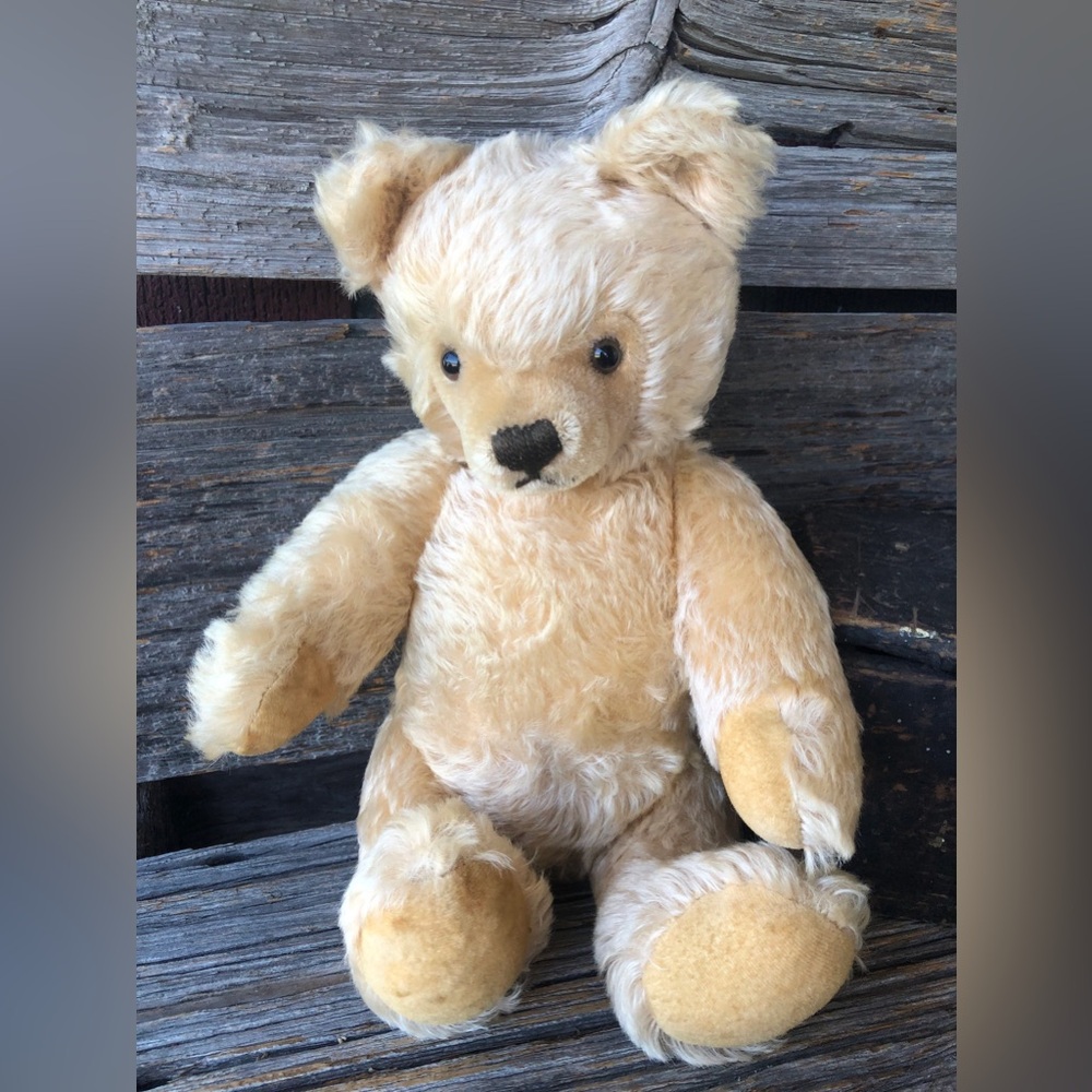 Steiff Teddy Bear blonde mohair replica collectible vintage 14” high